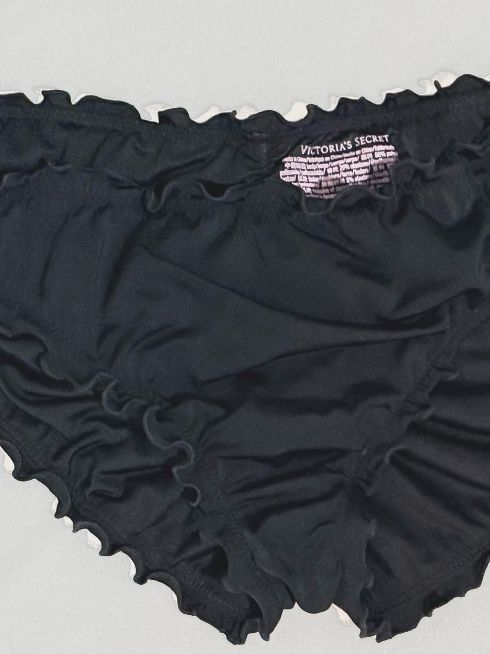 Victoria's Secret Black Ruffled Bikini Bottoms